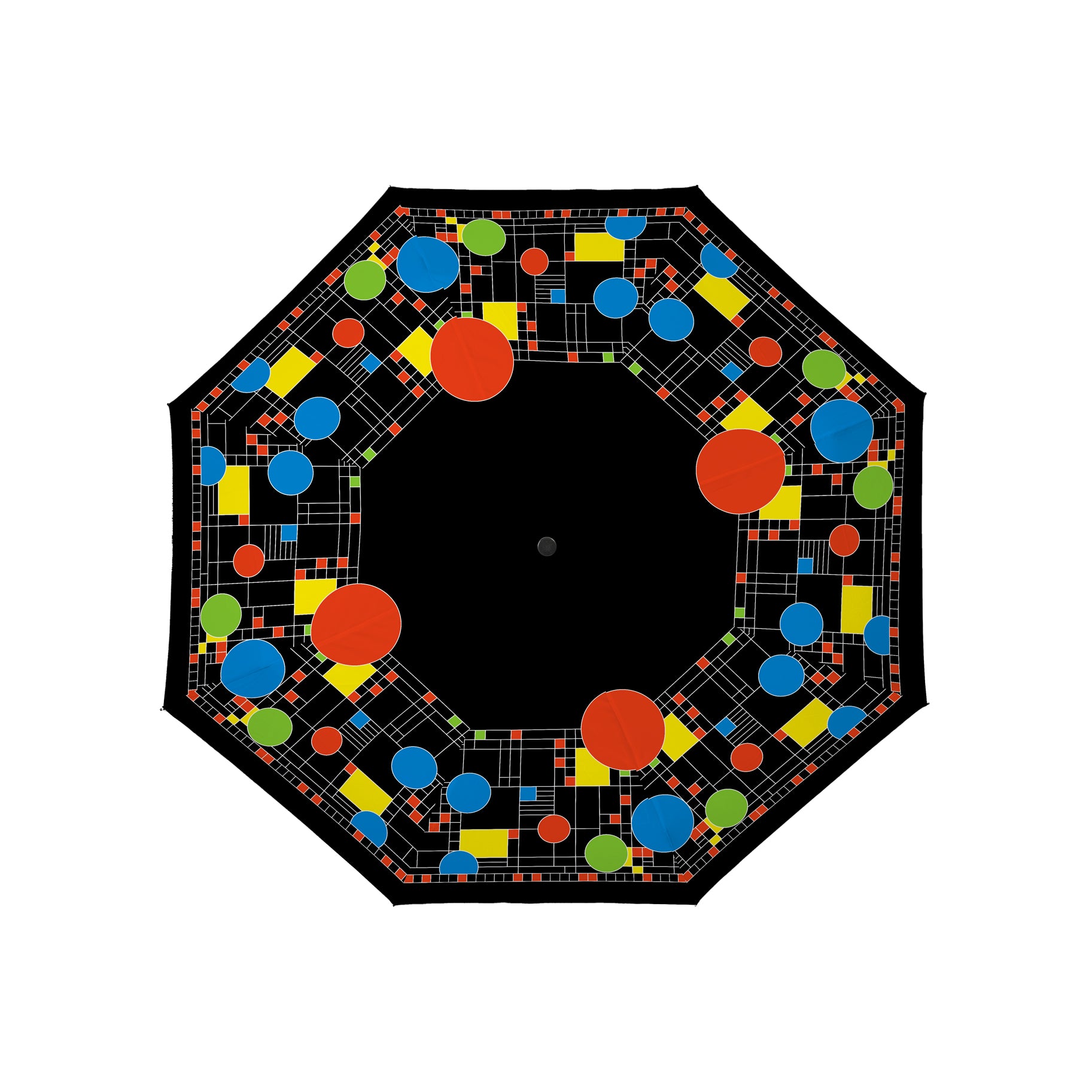 Frank Lloyd Wright "Coonley Playhouse" Travel Umbrella – Compact, One-Touch Open & Close