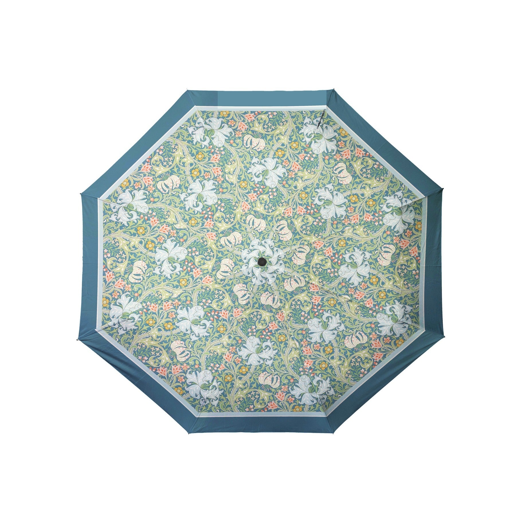 William Morris Golden Lily Travel Umbrella – Compact, One-Touch Open & Close