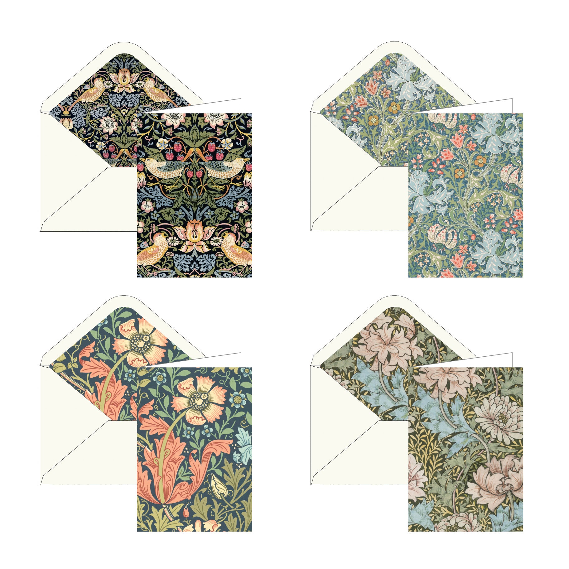 William Morris Favorites - Boxed Blank Note Cards – Set of 16 in a Keepsake Gift Box