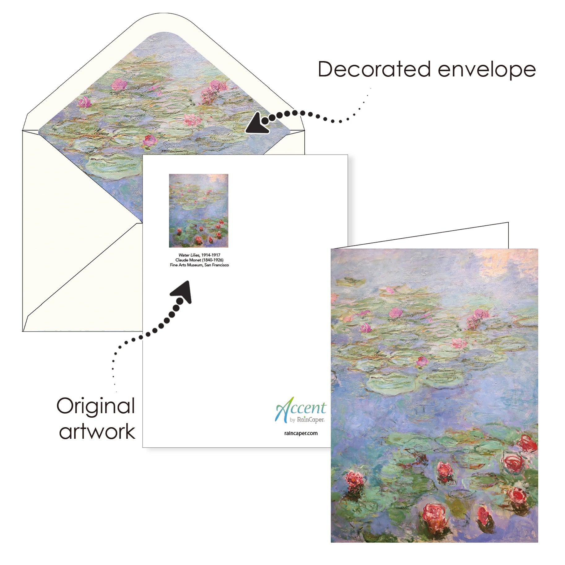 Monet Water Lilies - Boxed Blank Note Cards – Set of 16 in a Keepsake Gift Box