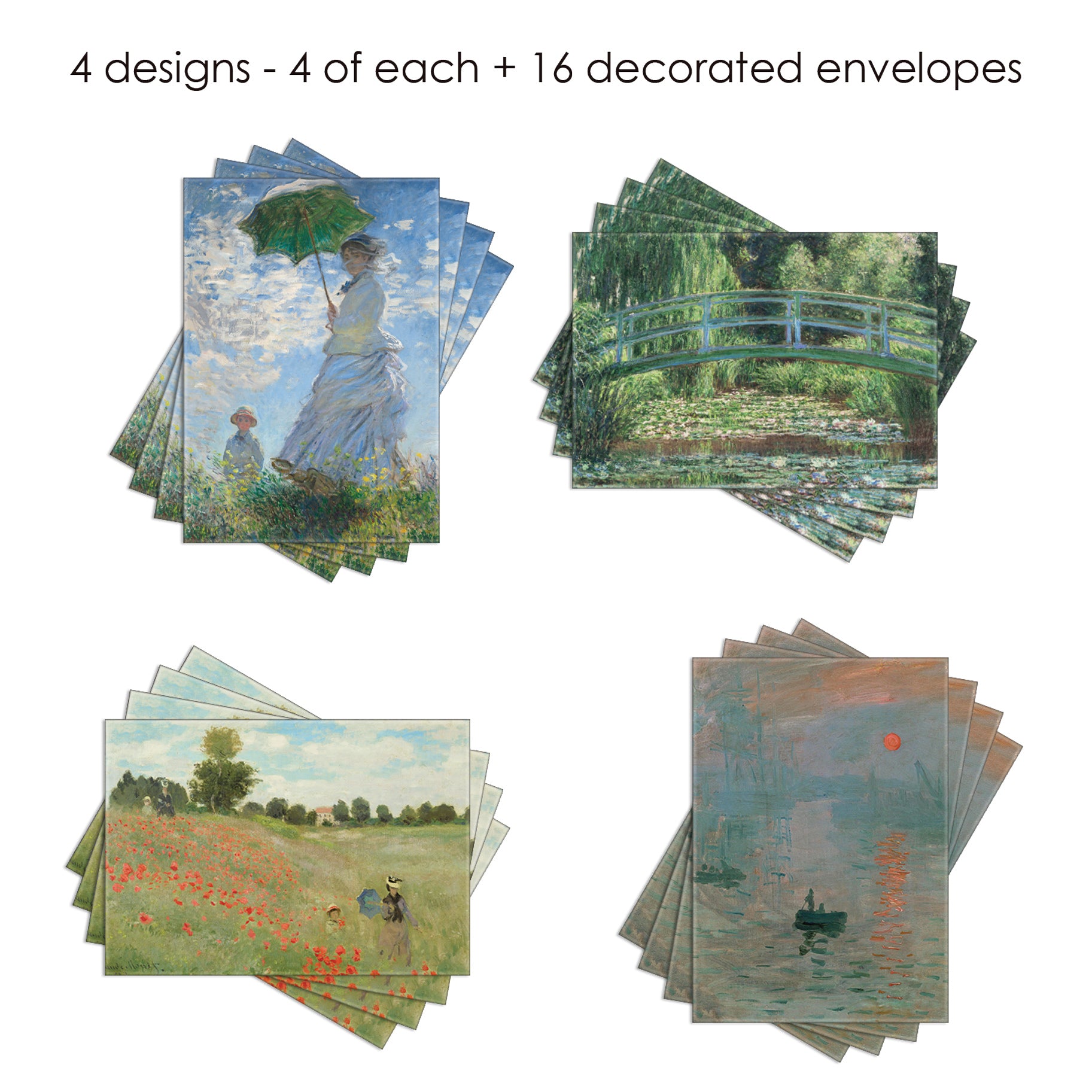 Monet Favorites - Boxed Blank Note Cards – Set of 16 in a Keepsake Gift Box