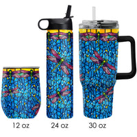 Tiffany "Dragonfly" - Purple Insulated Drinkware Set of 3, 1 per size