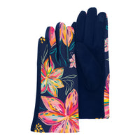 EttaVee Bold Flowers Womens Touch Screen Gloves - One Size Fits All