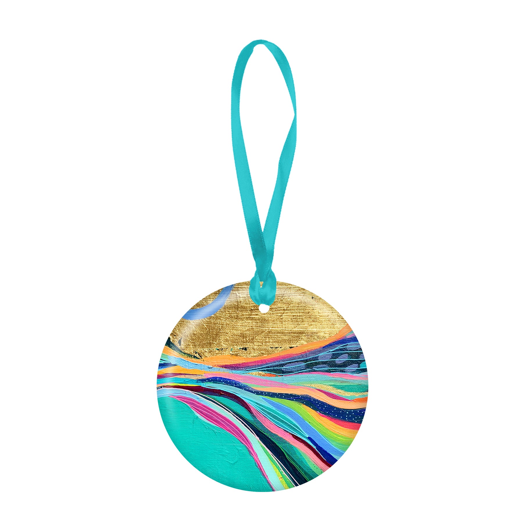 EttaVee Rainbow Riviera 1 Porcelain Keepsake Ornament – Flat Ceramic, Gift-Ready