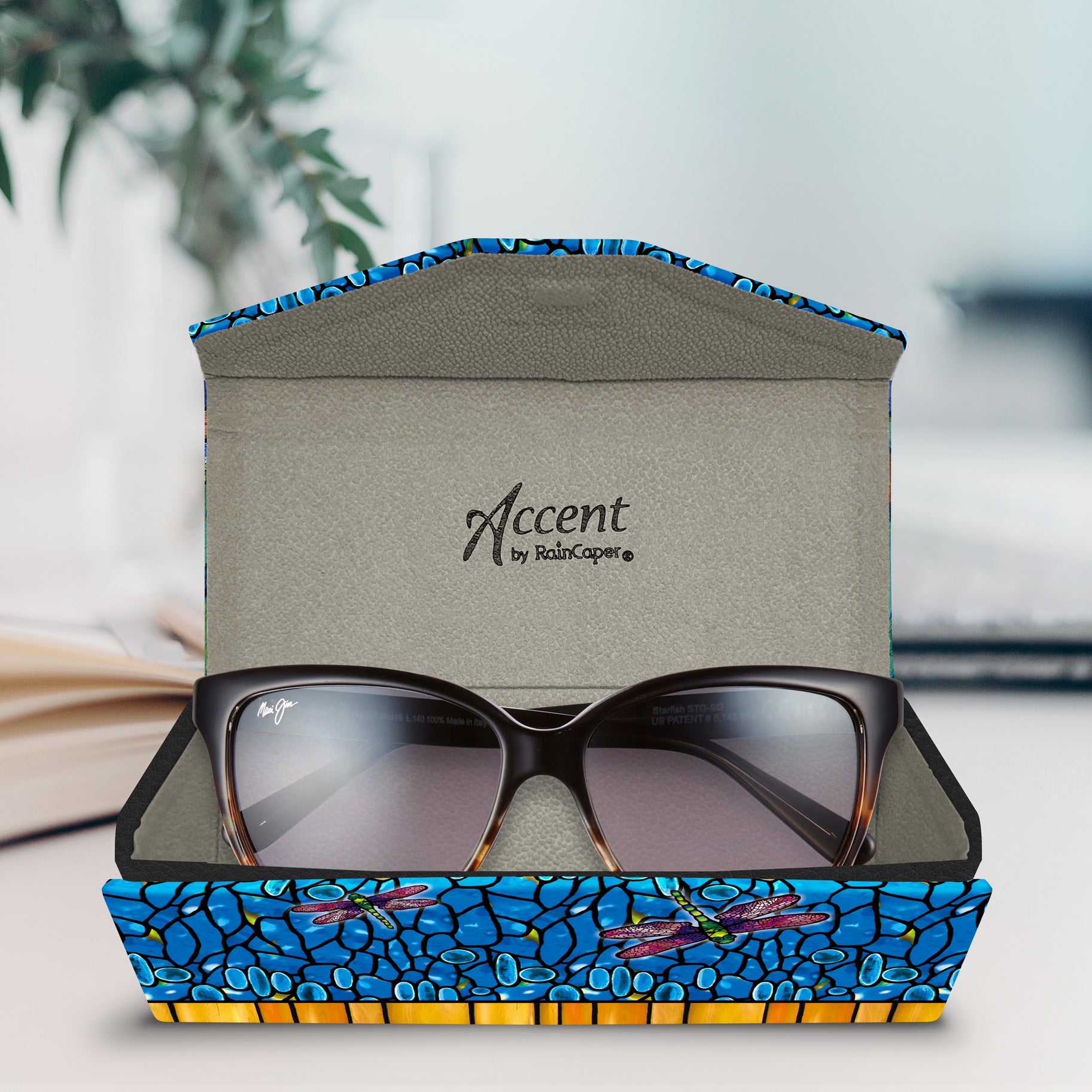 Tiffany Dragonfly (Purple) Folding Glasses Case – Compact & Protective