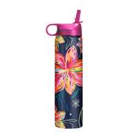 24 oz Water Bottle - EttaVee "Bold Flowers"