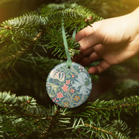 William Morris "Golden Lily Porcelain Keepsake Ornament – Flat Ceramic, Gift-Ready