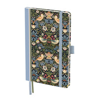 William Morris Strawberry Thief - Dot Grid Journal – Hardcover, Pockets, Ribbon Bookmarks