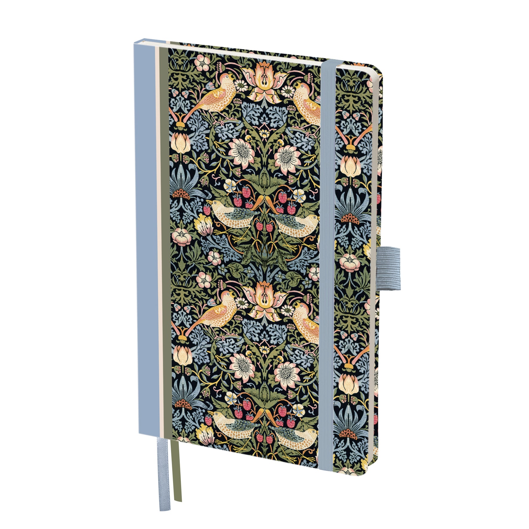 William Morris Strawberry Thief - Dot Grid Journal – Hardcover, Pockets, Ribbon Bookmarks