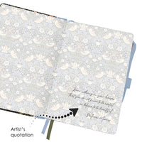 William Morris Strawberry Thief - Dot Grid Journal – Hardcover, Pockets, Ribbon Bookmarks