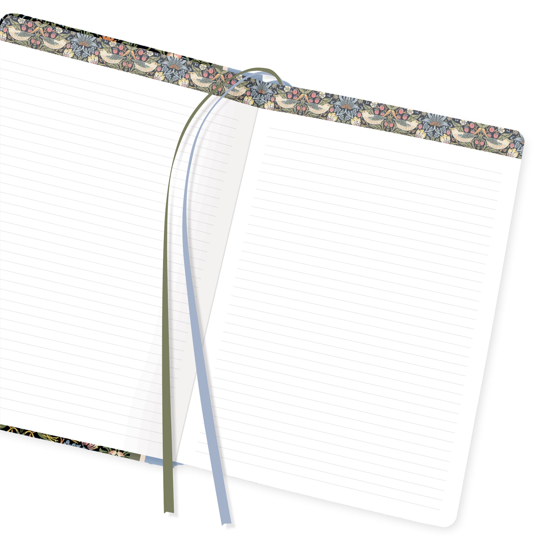 William Morris Strawberry Thief - Dot Grid Journal – Hardcover, Pockets, Ribbon Bookmarks