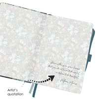 William Morris Golden Lily - Dot Grid Journal – Hardcover, Pockets, Ribbon Bookmarks