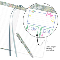 William Morris Golden Lily - Dot Grid Journal – Hardcover, Pockets, Ribbon Bookmarks