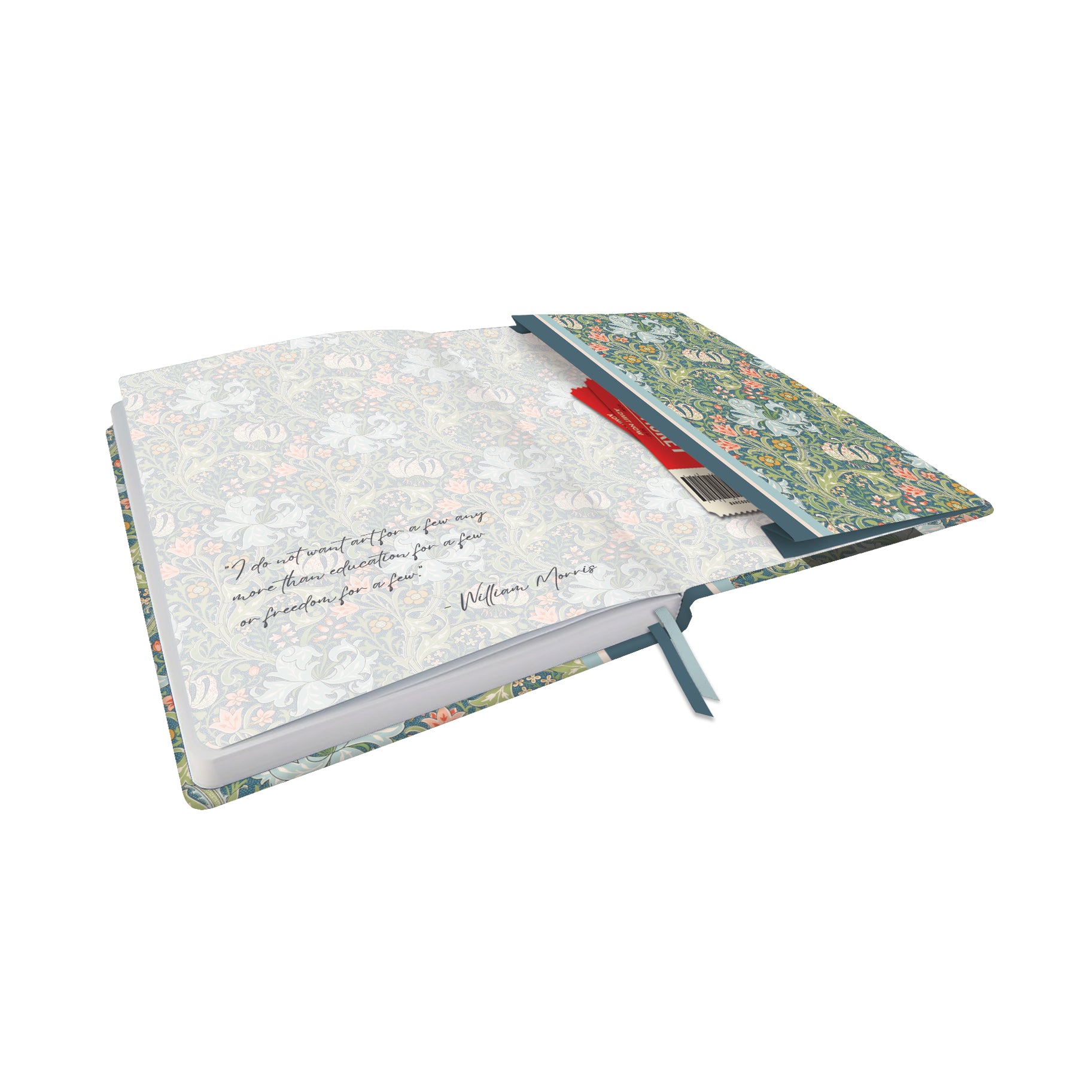 William Morris Golden Lily - Dot Grid Journal – Hardcover, Pockets, Ribbon Bookmarks