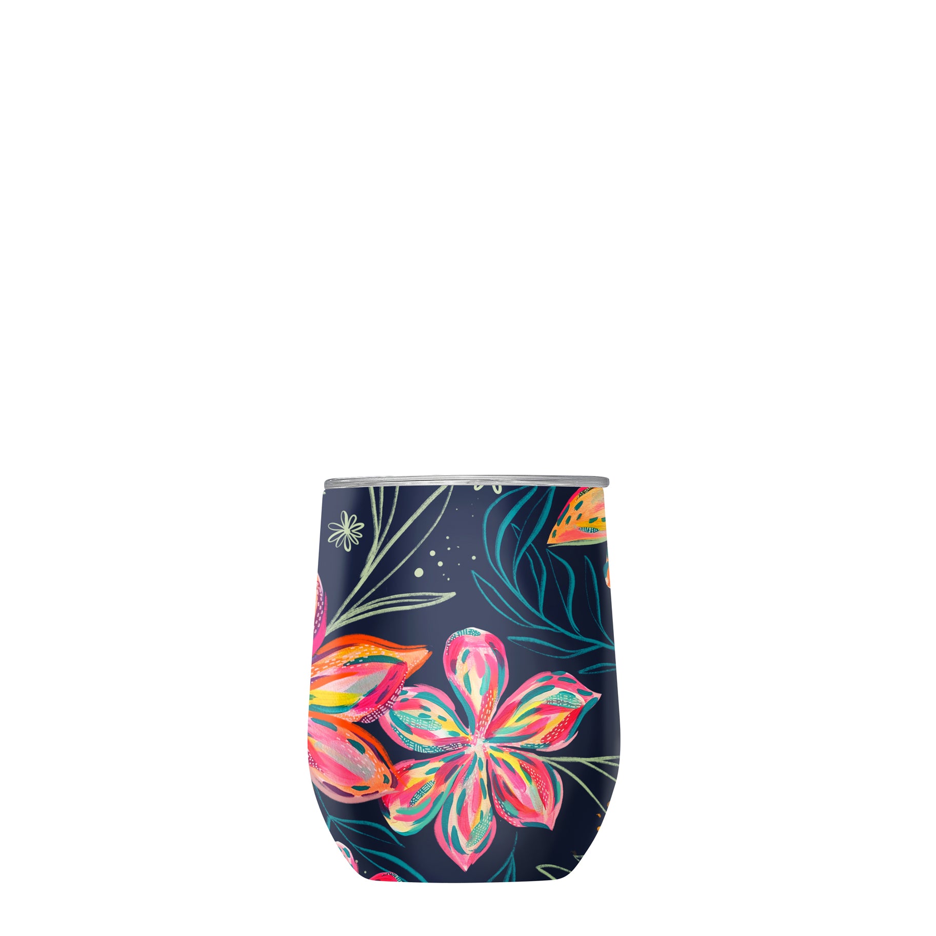 12 oz Stemless Wine Tumbler - EttaVee "Bold Flowers"