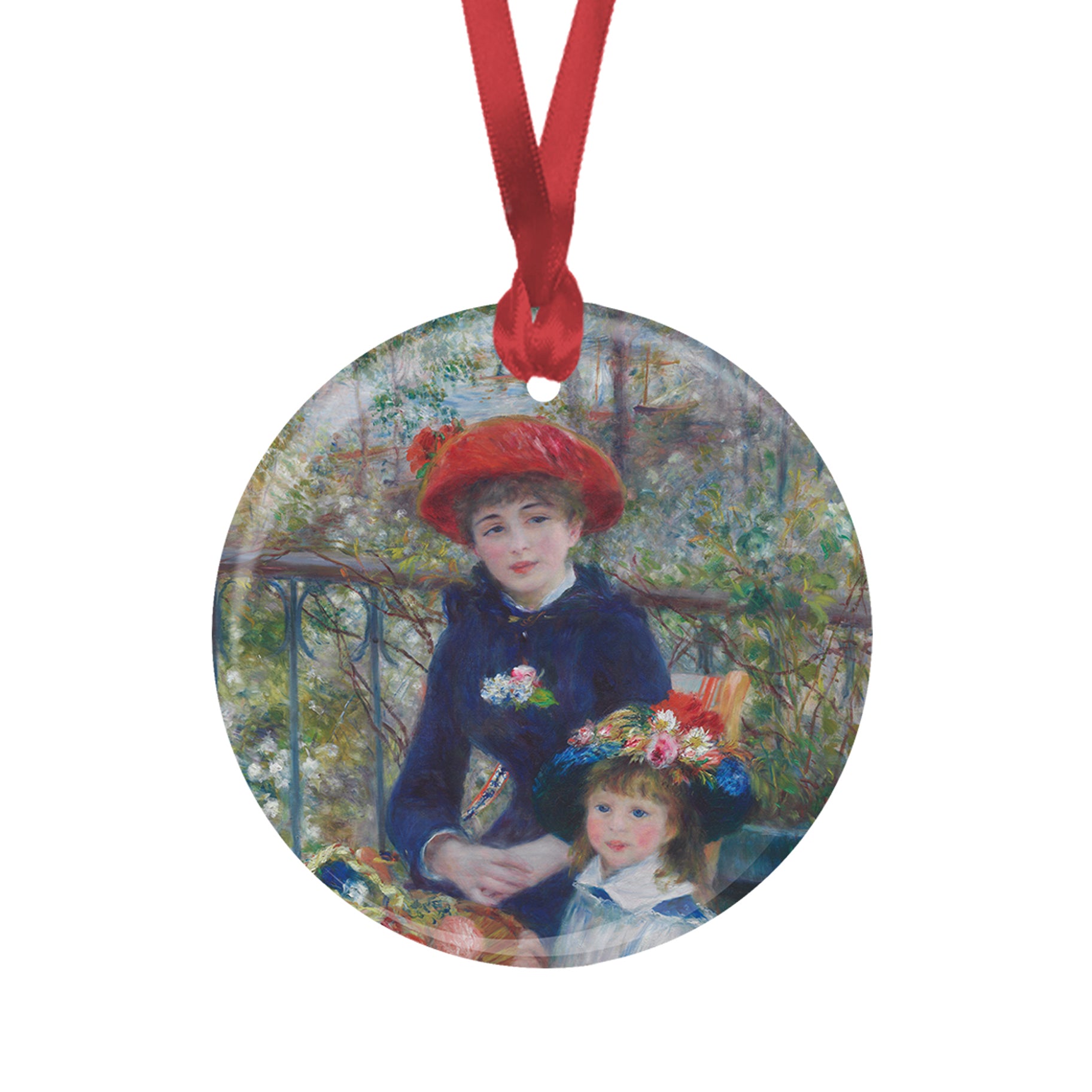 Renoir Two Sisters on the Terrace Porcelain Keepsake Ornament – Flat Ceramic, Gift-Ready