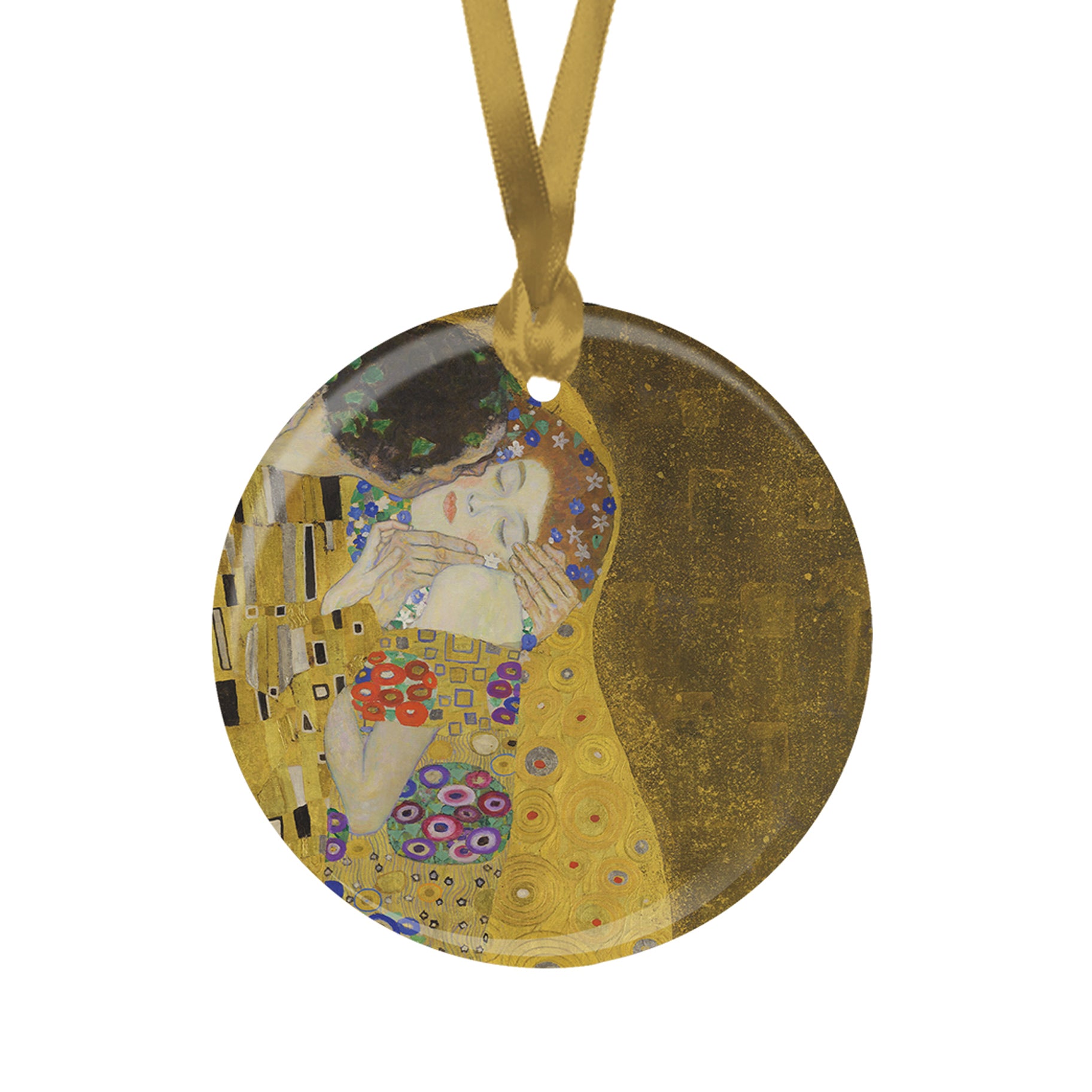 Klimt The Kiss Porcelain Keepsake Ornament – Flat Ceramic, Gift-Ready