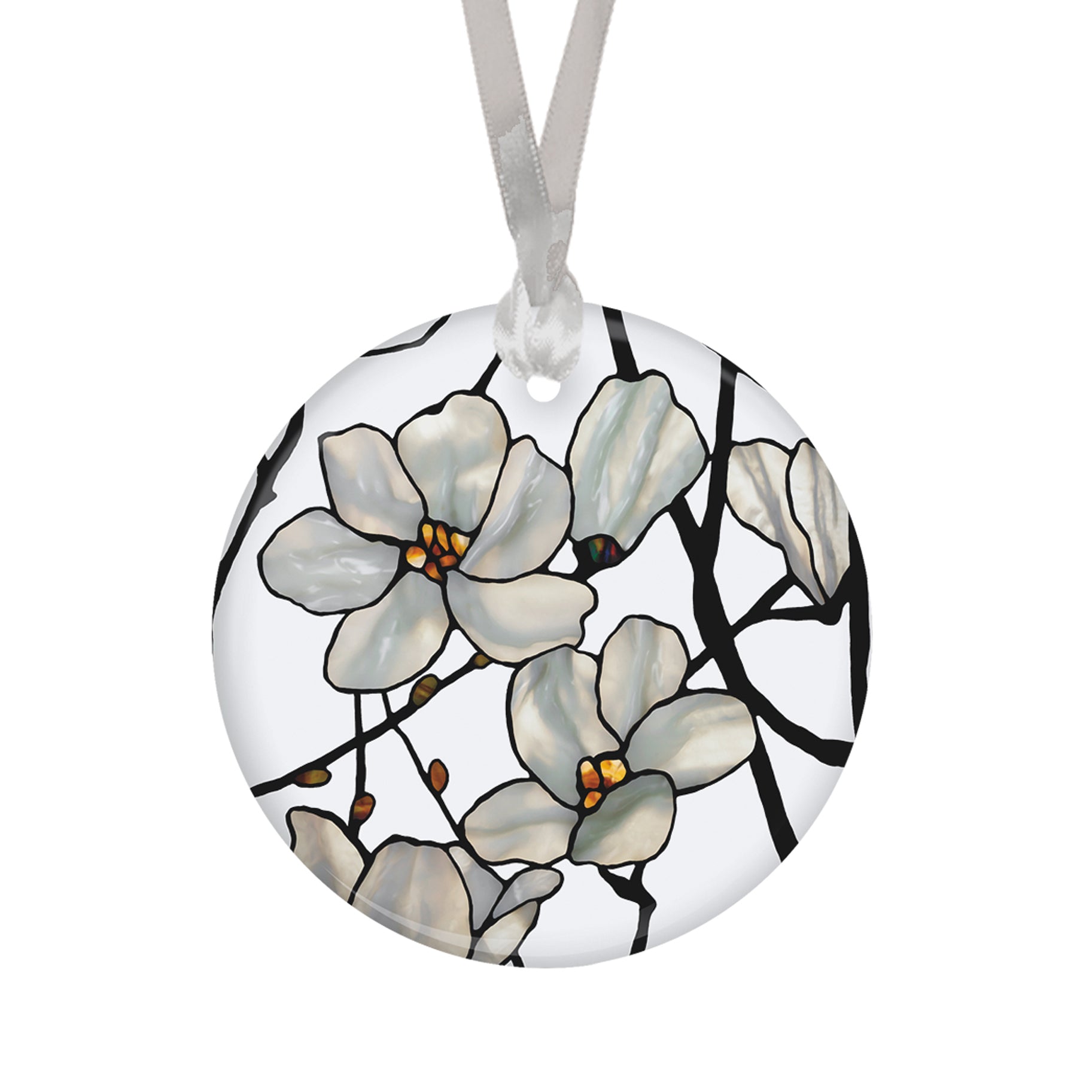 Tiffany Magnolia Porcelain Keepsake Ornament – Flat Ceramic, Gift-Ready