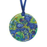 van Gogh Irises Porcelain Keepsake Ornament – Flat Ceramic, Gift-Ready