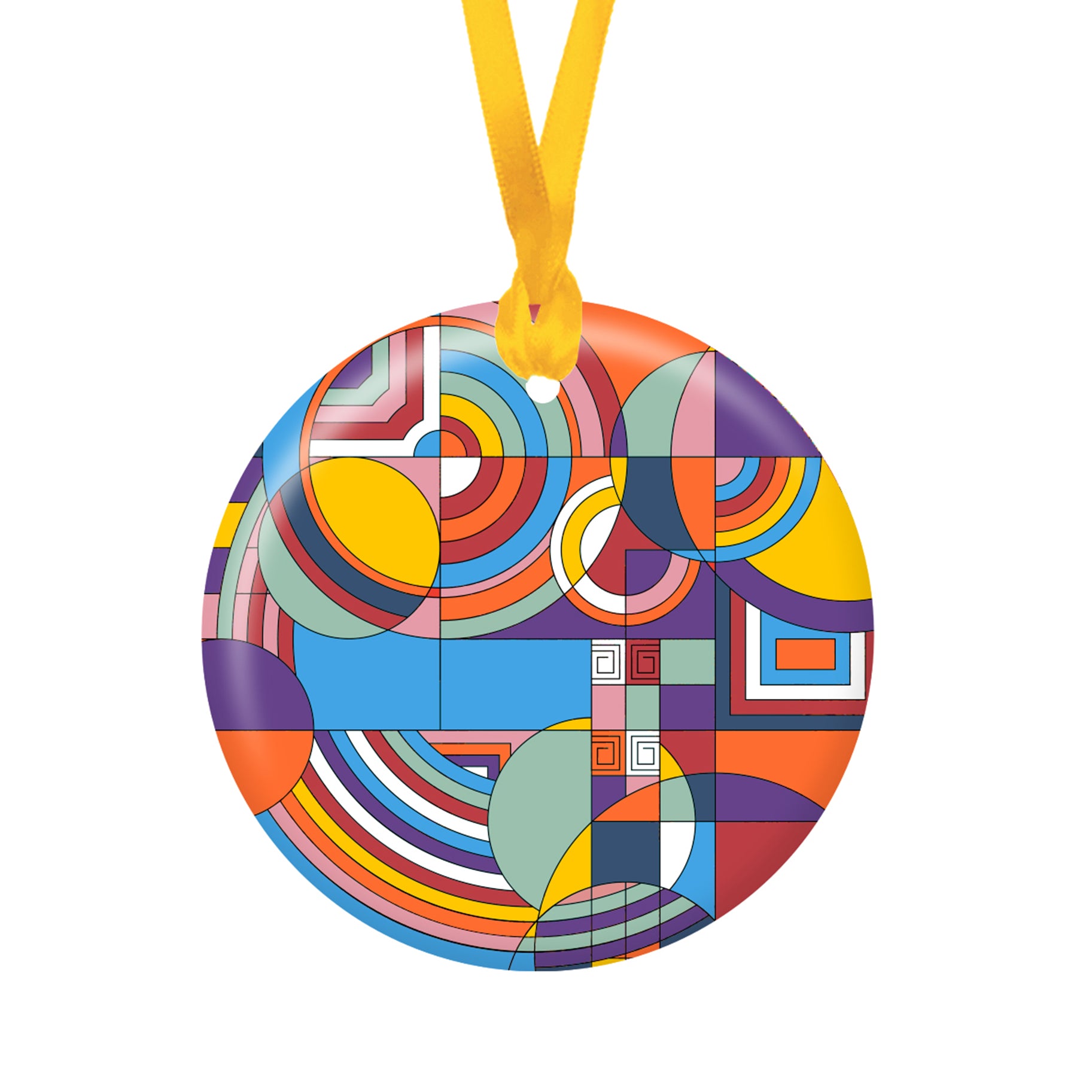 Frank Lloyd Wright Hoffman Rug Porcelain Keepsake Ornament – Flat Ceramic, Gift-Ready