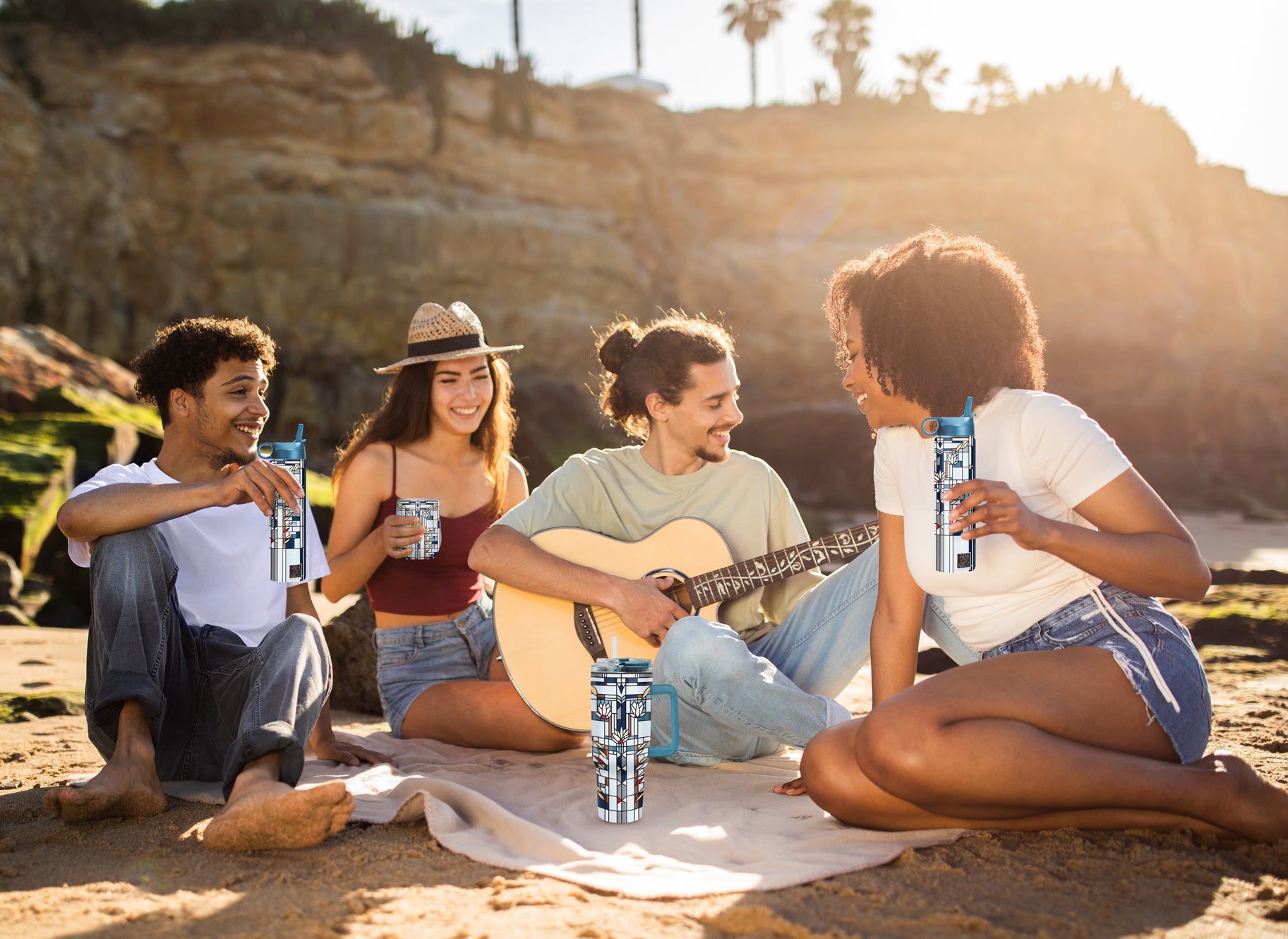 Frank Lloyd Wright "Waterlilies" Insulated Drinkware Set of 3, 1 per size