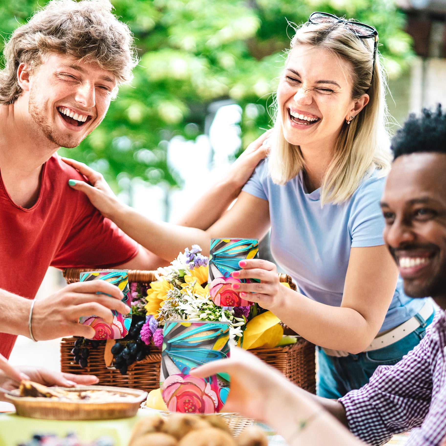 30 oz Tumbler - EttaVee "Flowers On Glass"
