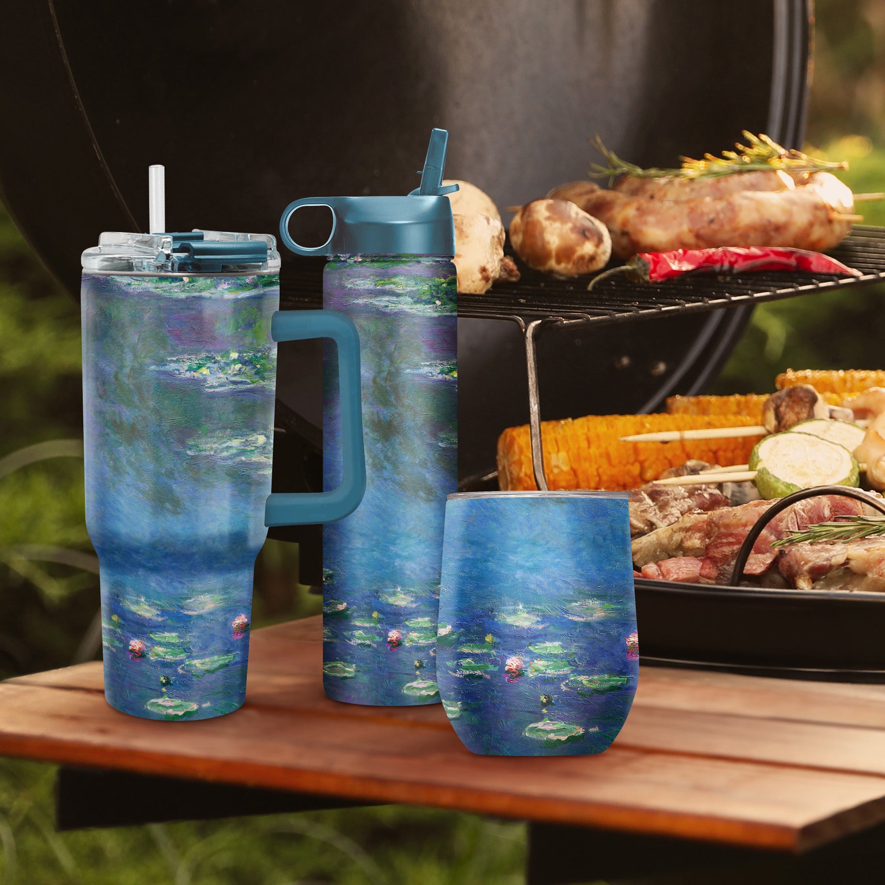 24 oz Water Bottle - Monet "Water Lilies"