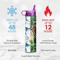 24 oz Water Bottle - Laurel Burch "Jungle Song"