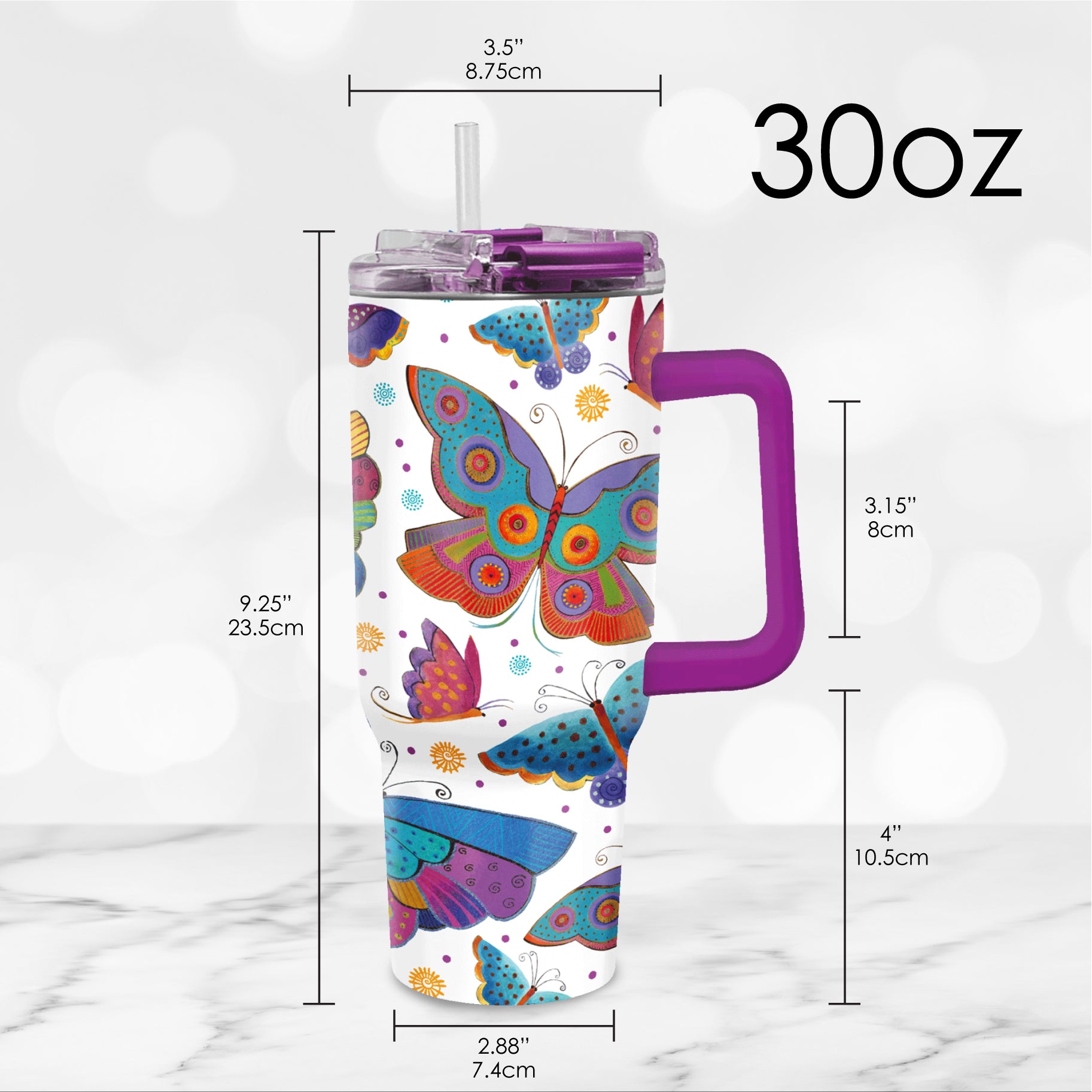 30 oz Tumbler - Laurel Burch "Mariposas"