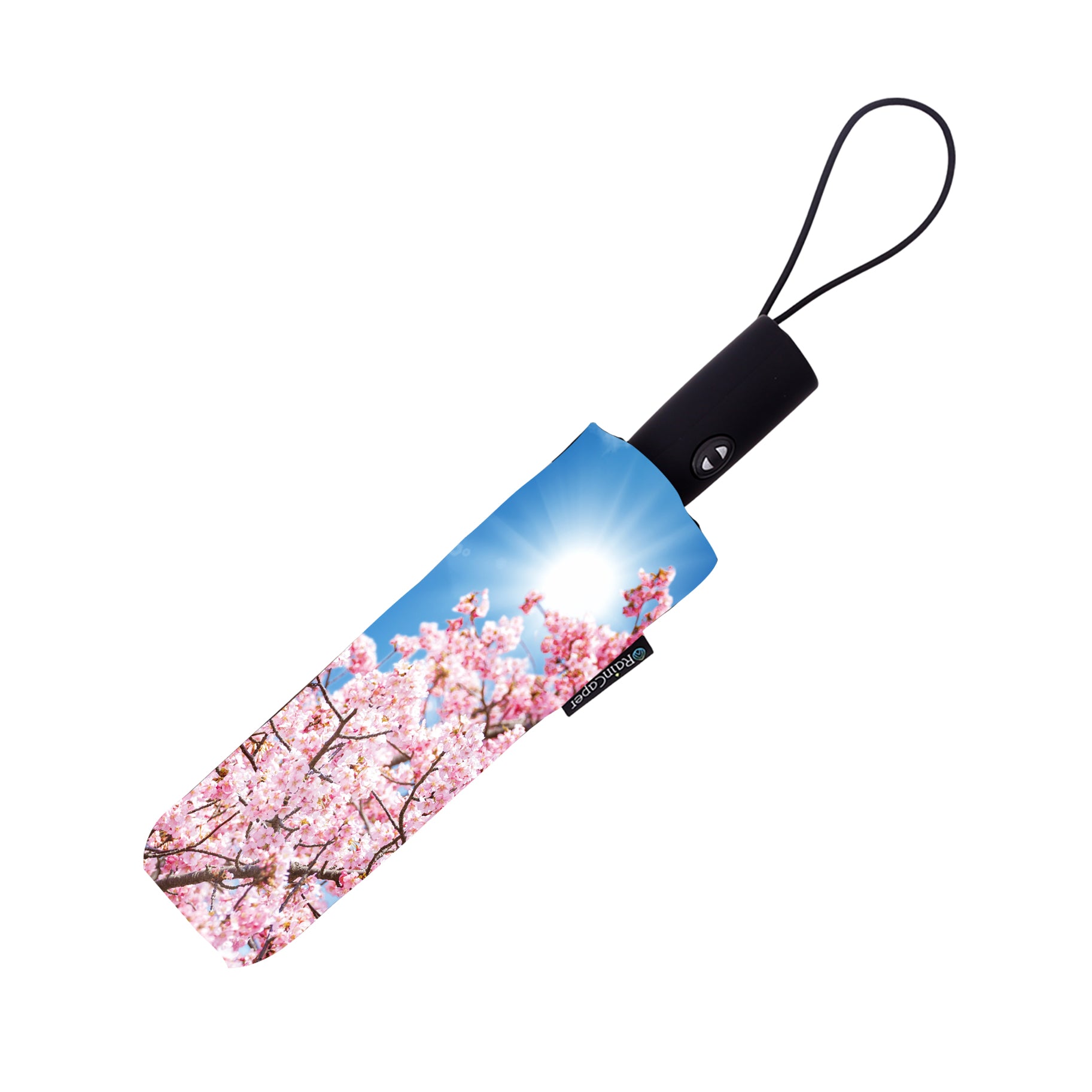 Cherry Blossoms Travel Umbrella – Compact, One-Touch Open & Close
