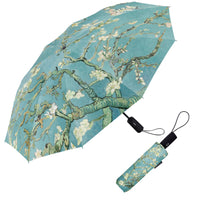 van Gogh Almond Blossom Travel Umbrella – Compact, One-Touch Open & Close