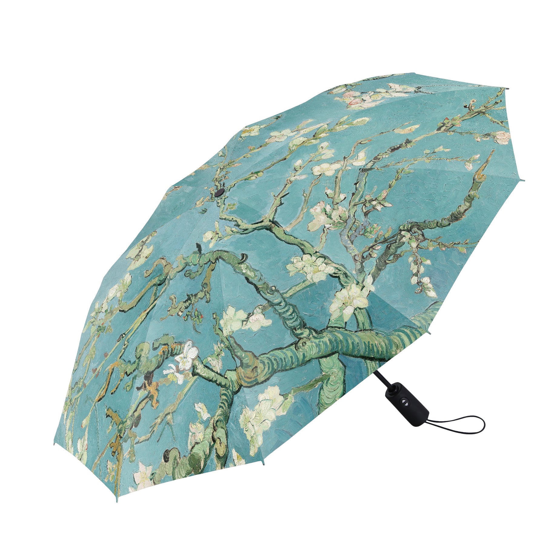 van Gogh Almond Blossom Travel Umbrella – Compact, One-Touch Open & Close
