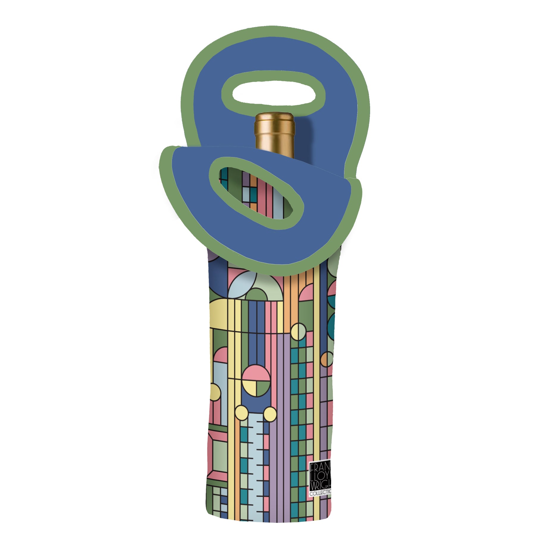 Frank Lloyd Wright "Saguaro Forms" Insulated Neoprene Single Wine Bottle Tote