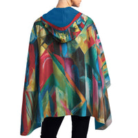 Franz Marc Stables Reversible Rain Cape Poncho – Lightweight Hooded Wrap for Women
