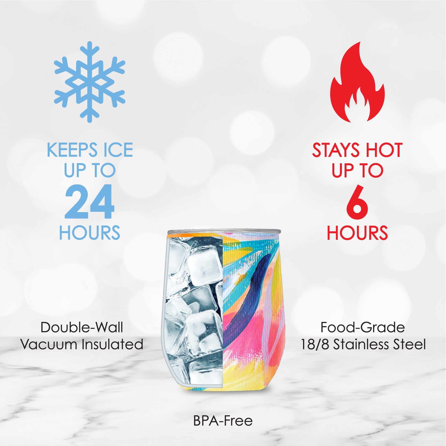 12 oz Stemless Wine Tumbler - EttaVee "Loose Palms"