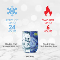 12 oz Stemless Wine Tumbler - van Gogh "Starry Night"