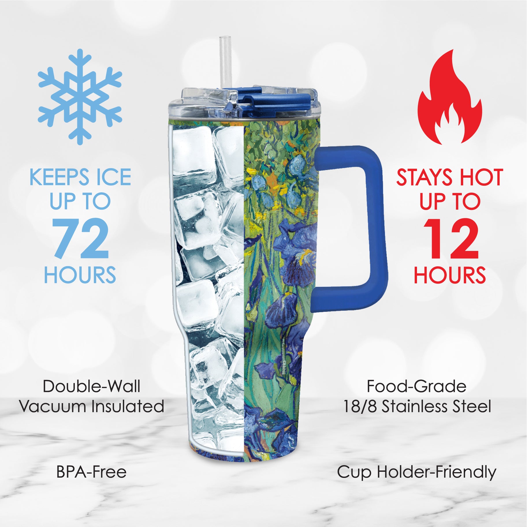 30 oz Tumbler - van Gogh "Irises"