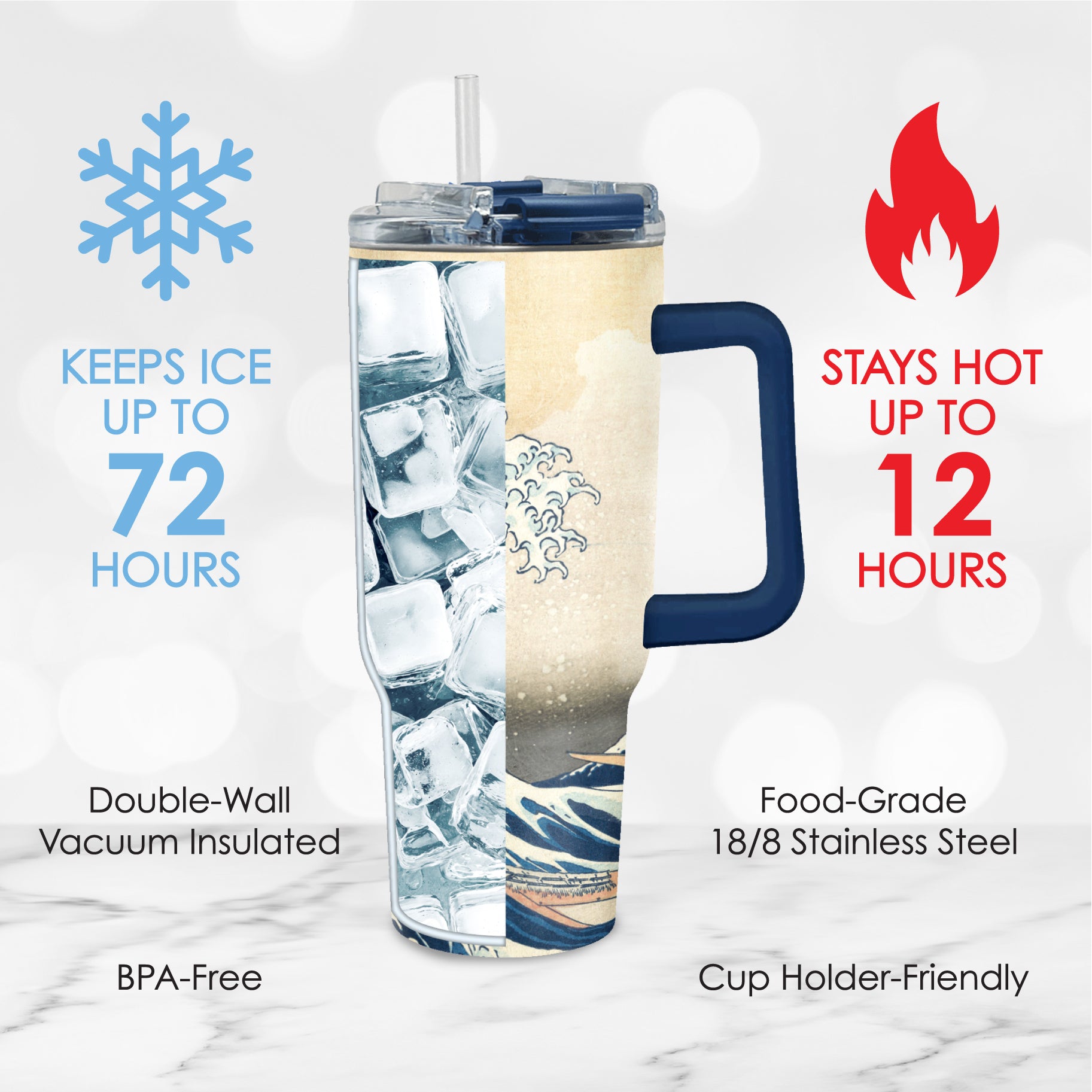 30 oz Tumbler - Hokusai "The Great Wave"