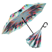 EttaVee Brush Strokes 103 Reverse Inverted Umbrella – Hands-Free, Windproof Design