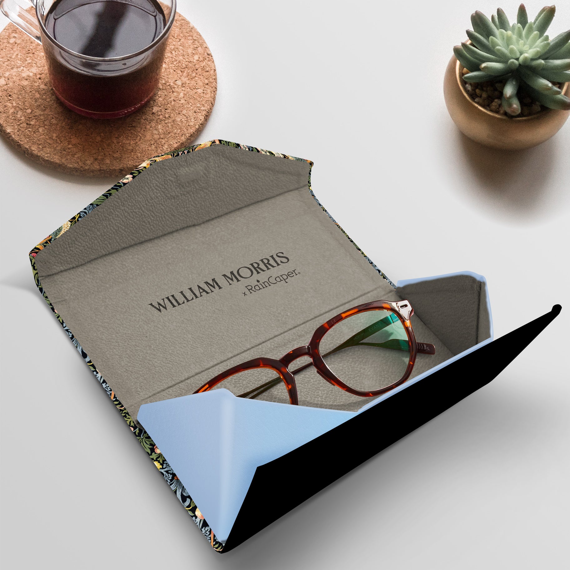 William Morris "Strawberry Thief" Folding Glasses Case – Compact & Protective