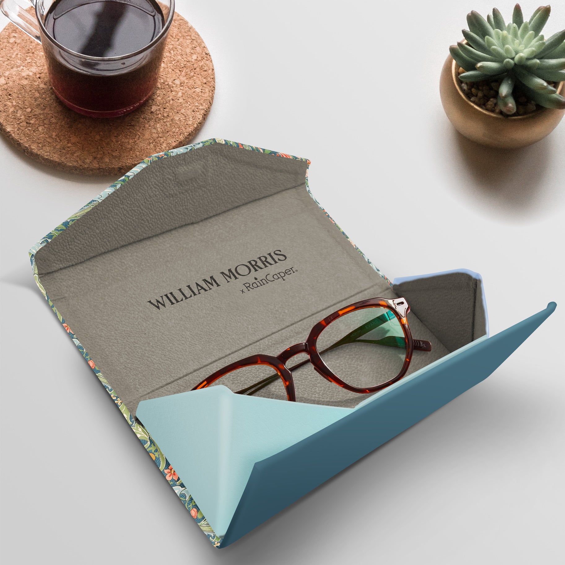 William Morris "Golden Lily" Folding Glasses Case – Compact & Protective