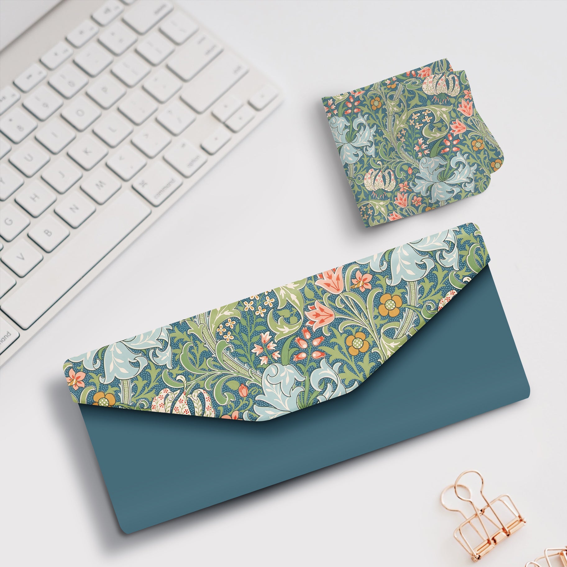 William Morris "Golden Lily" Folding Glasses Case – Compact & Protective