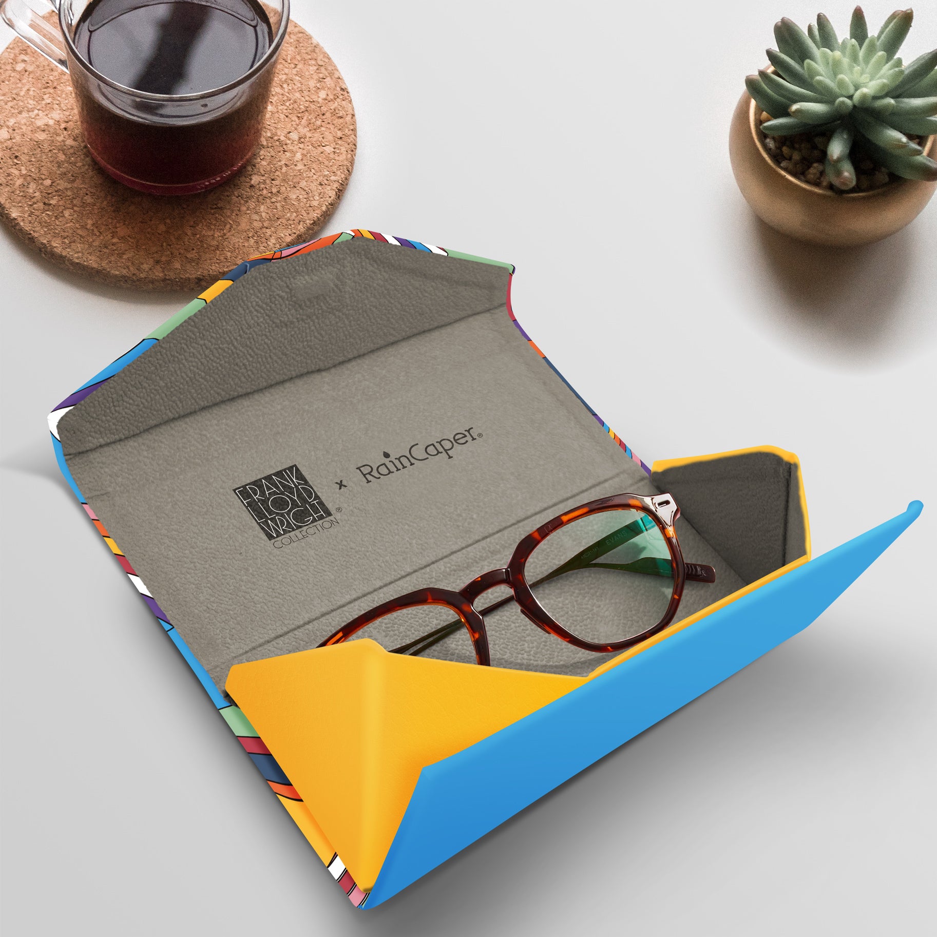 Frank Lloyd Wright "Hoffman Rug" Folding Glasses Case – Compact & Protective