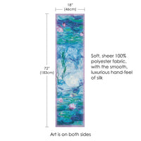 Monet Nymphéas Long Sheer Scarf – Lightweight, Elegant, Silky-Soft