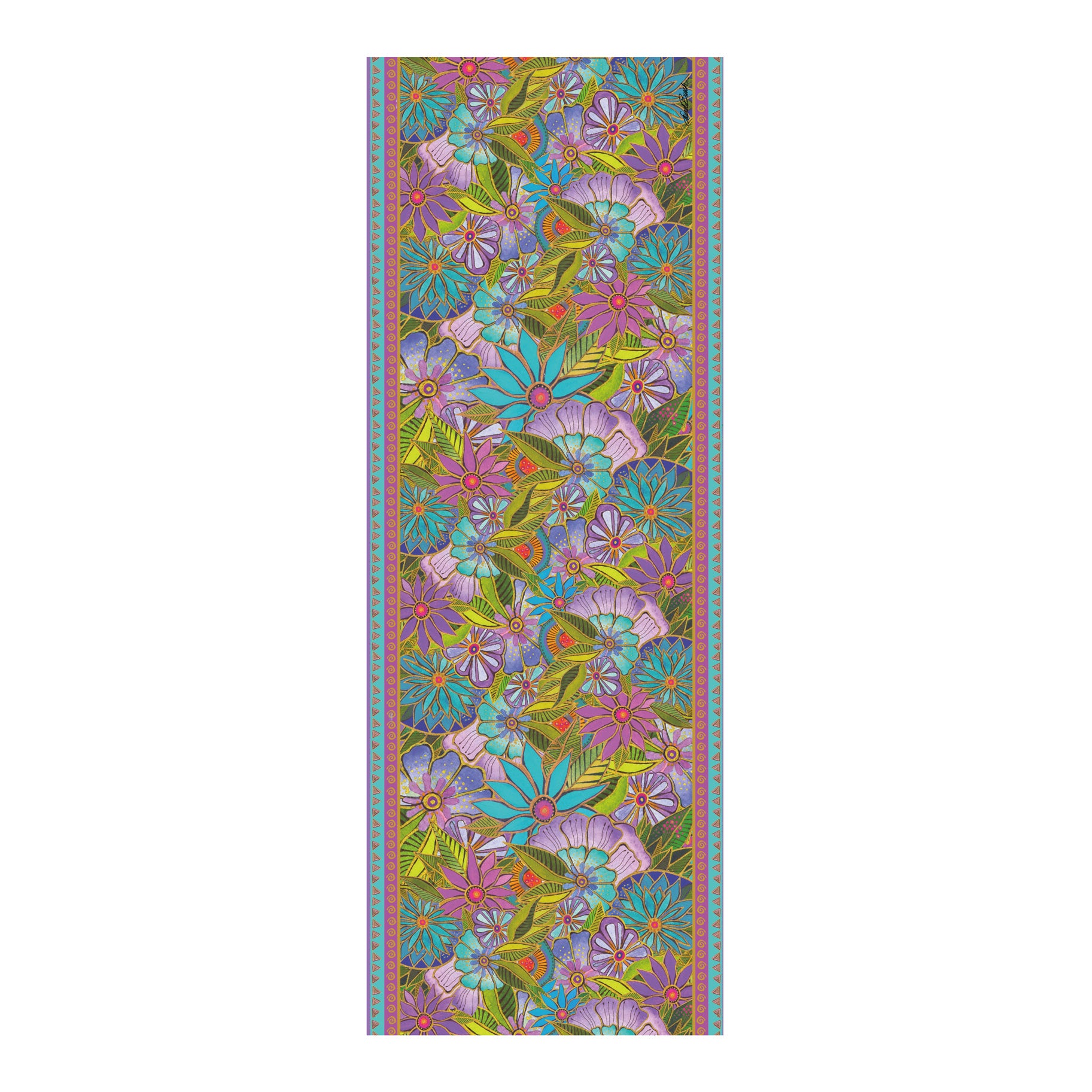 Laurel Burch Lavender Floral Silk Blend Women's Fashion Shawl