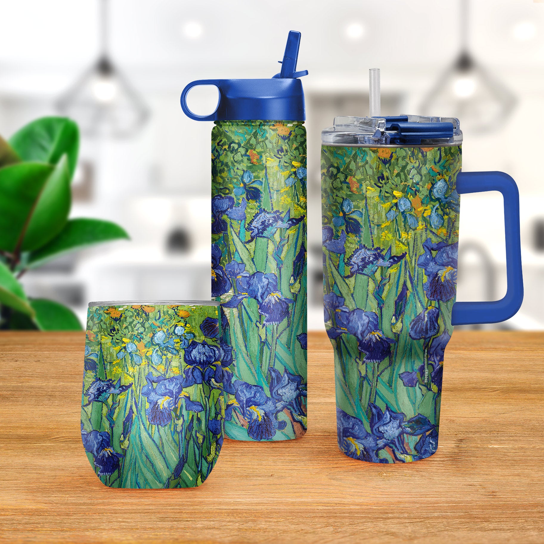 van Gogh "Irises" Insulated Drinkware Set of 3, 1 per size