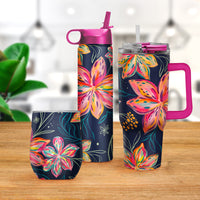 24 oz Water Bottle - EttaVee "Bold Flowers"