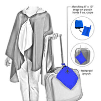 EttaVee "Rainbow Riviera 1" Reversible Rain Cape Poncho – Lightweight Hooded Womens Wrap