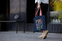 EttaVee Magnifique Canvas Magazine Tote – Slim Vertical Tote Bag