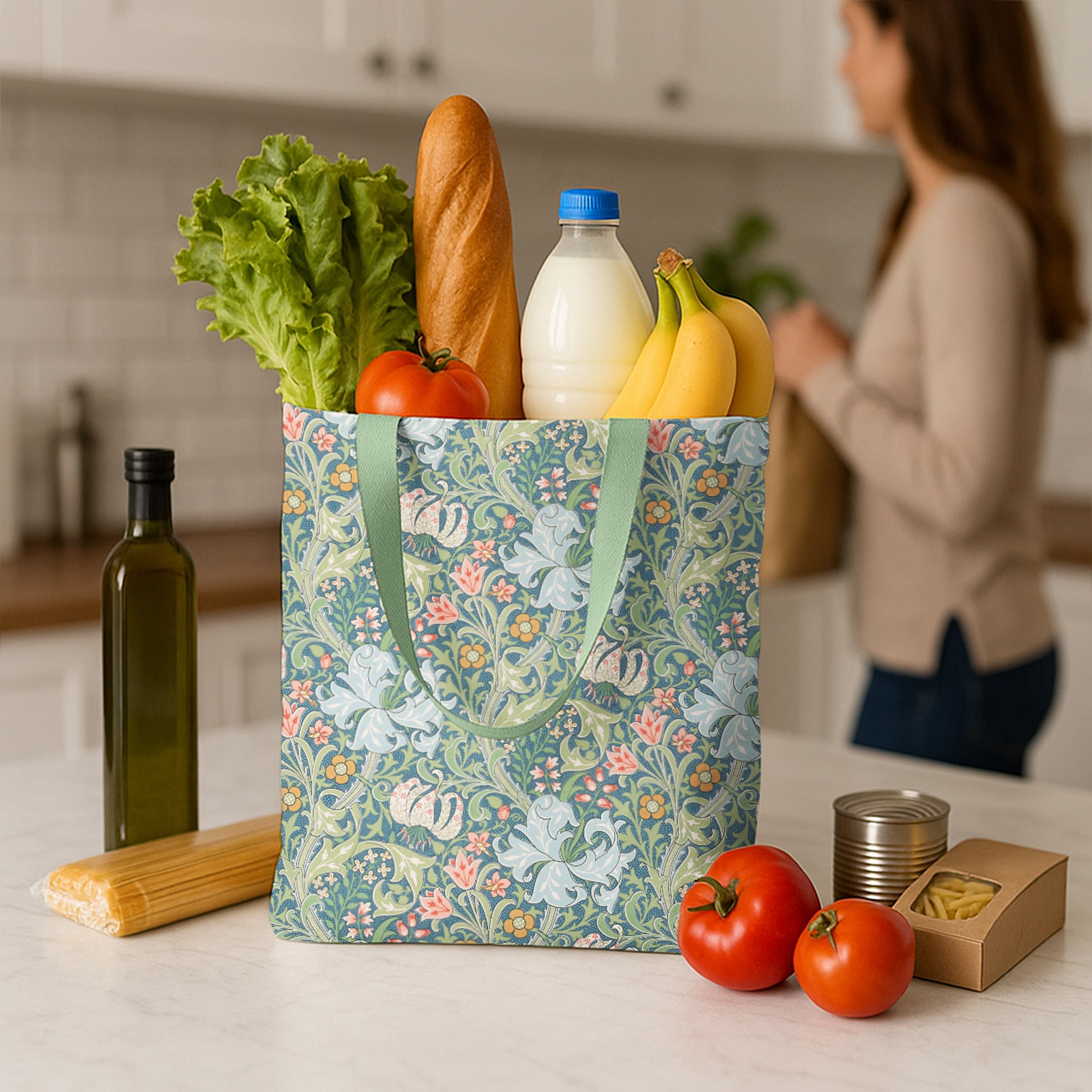 William Morris "Golden Lily" Shoulder Strap Canvas Magazine Tote